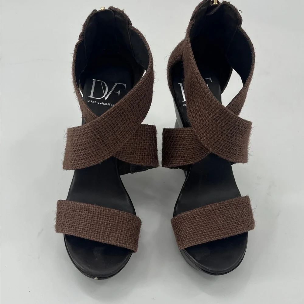 Diane Von Furstenberg Opal Wedge Sandals - Picture 1 of 12